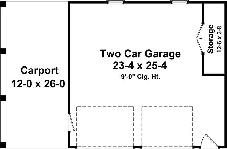 3 Car Garage Plan 59997 Level One