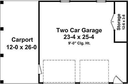 3 Car Garage Plan 59997 First Level Plan