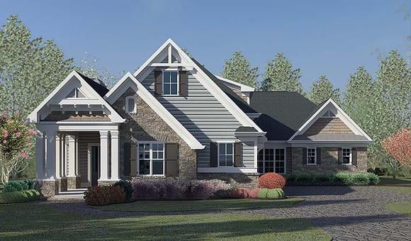Craftsman, Traditional House Plan 60030 with 4 Beds, 5 Baths, 2 Car Garage Elevation