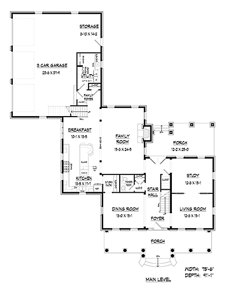 House Plan 60031 - Southern Style with 4152 Sq Ft, 4 Bed, 4 Bath,