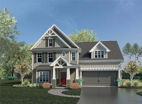 Craftsman, Traditional House Plan 60034 with 3 Beds, 3 Baths, 2 Car Garage Elevation