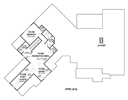 Craftsman, Traditional House Plan 60036 with 4 Beds, 5 Baths, 3 Car Garage Second Level Plan