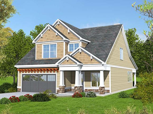 Bungalow, Cottage, Craftsman, Traditional House Plan 60037 with 3 Beds, 3 Baths, 2 Car Garage Elevation