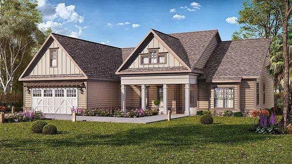 Craftsman, Southern, Traditional House Plan 60041 with 3 Beds, 2 Baths, 2 Car Garage Elevation