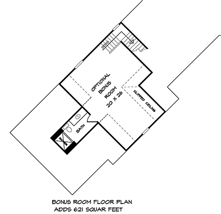 Country, Craftsman, Traditional House Plan 60054 with 4 Beds, 4 Baths, 3 Car Garage Second Level Plan