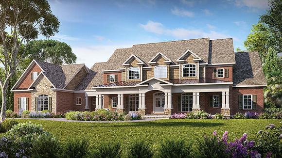 Craftsman, Traditional House Plan 60066 with 4 Beds, 5 Baths, 3 Car Garage Elevation