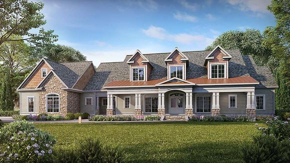 Craftsman, Traditional House Plan 60070 with 5 Beds, 5 Baths, 3 Car Garage Elevation