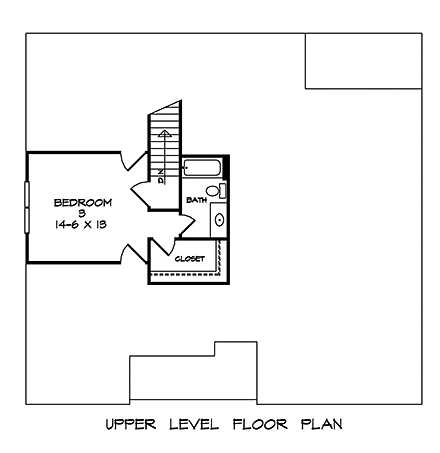 Bungalow, Craftsman House Plan 60071 with 3 Beds, 3 Baths, 2 Car Garage Second Level Plan