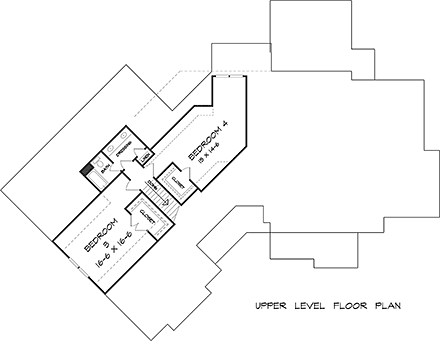 Craftsman House Plan 60077 with 4 Beds, 4 Baths, 3 Car Garage Second Level Plan