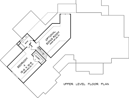 Craftsman, One-Story, Ranch House Plan 60080 with 3 Beds, 4 Baths, 2 Car Garage Second Level Plan