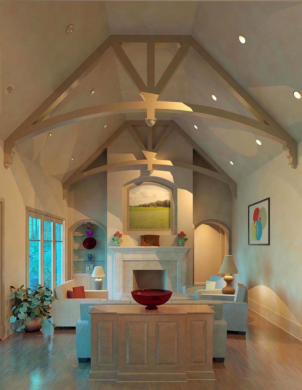 Craftsman, Ranch Plan with 2919 Sq. Ft., 4 Bedrooms, 4 Bathrooms, 3 Car Garage Picture 5