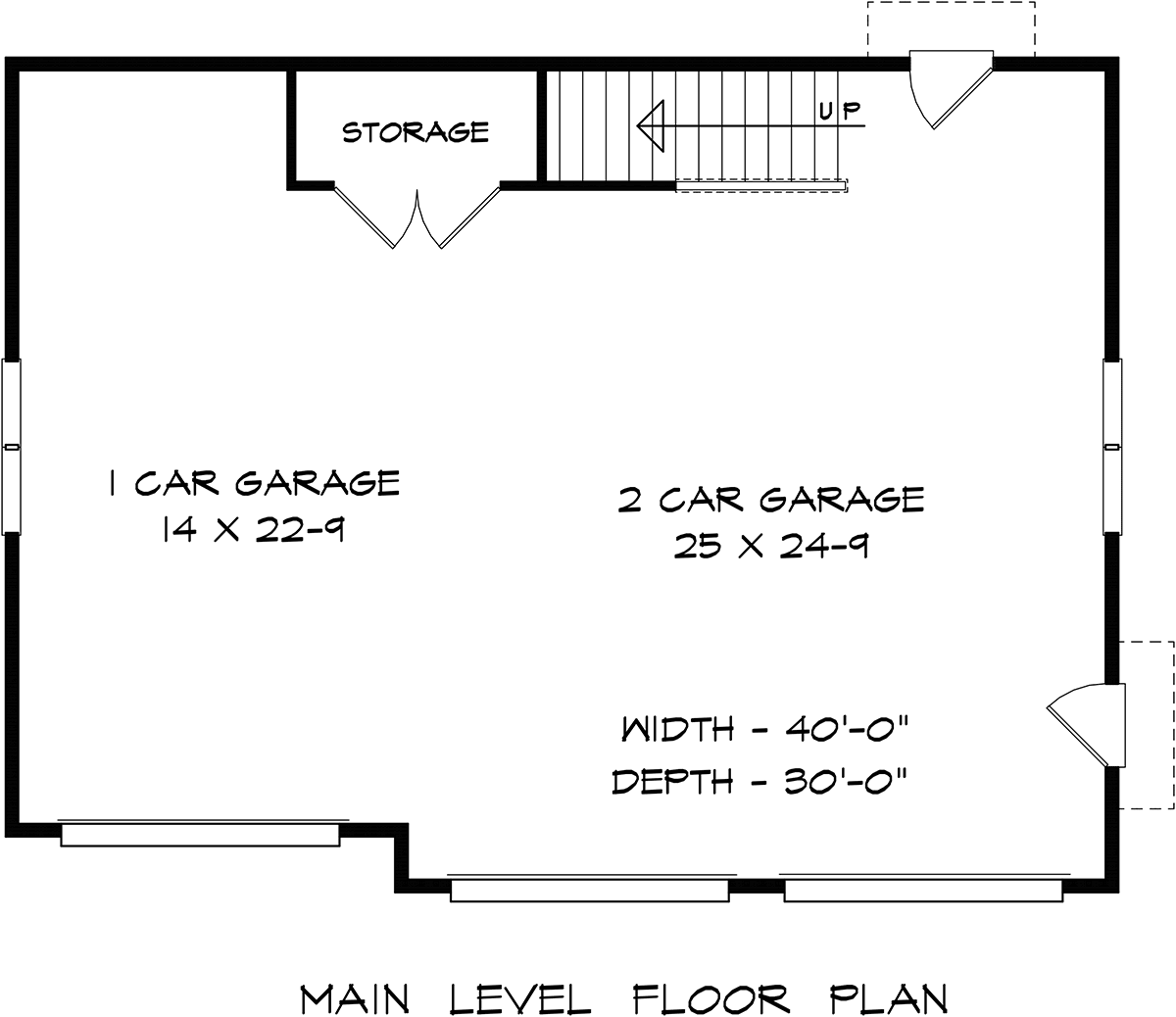 Craftsman 3 Car Garage Plan 60091 Level One