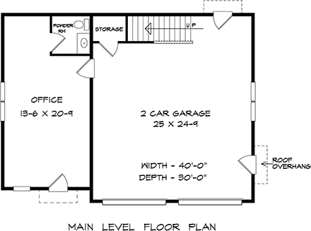 Craftsman 2 Car Garage Plan 60095 First Level Plan