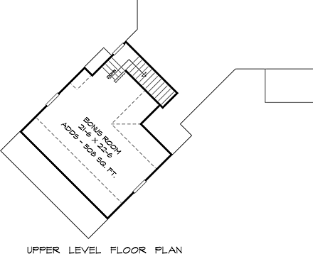 Craftsman, Traditional House Plan 60098 with 3 Beds, 4 Baths, 2 Car Garage Second Level Plan