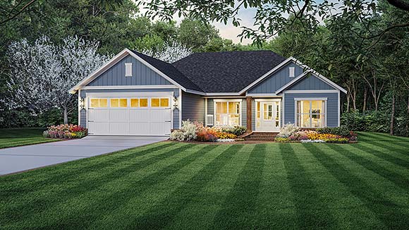 Country, Farmhouse, Ranch, Traditional House Plan 60111 with 3 Beds, 2 Baths, 2 Car Garage Elevation