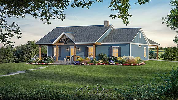 Cottage, Country, Craftsman, Farmhouse, Ranch House Plan 60113 with 3 Beds, 2 Baths, 2 Car Garage Elevation
