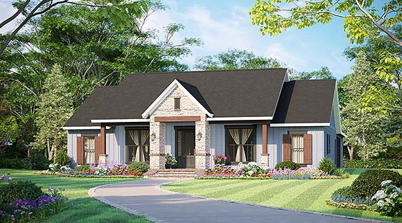 Country, Farmhouse, Traditional House Plan 60114 with 3 Beds, 2 Baths, 2 Car Garage Elevation