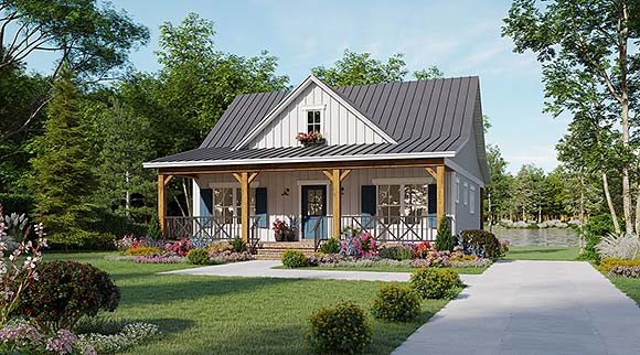 Cottage, Country, Farmhouse, Ranch House Plan 60121 with 2 Beds, 2 Baths Elevation