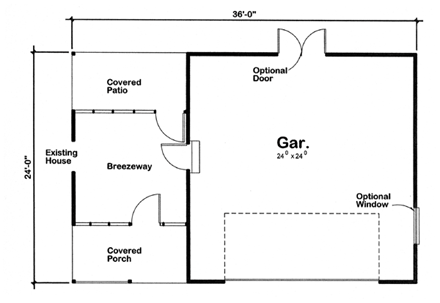 Ranch, Traditional 2 Car Garage Plan 6013 First Level Plan