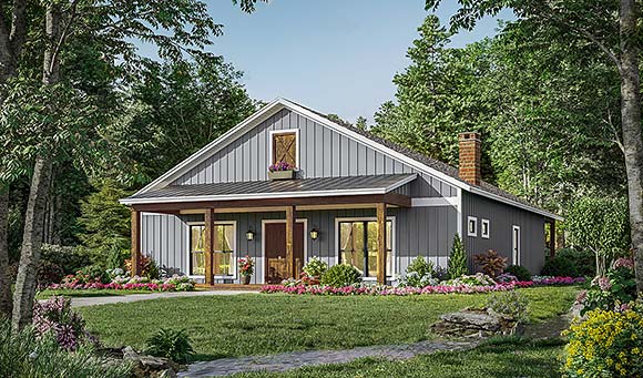 Barndominium, Country, Farmhouse House Plan 60135 with 3 Beds, 3 Baths, 2 Car Garage Elevation