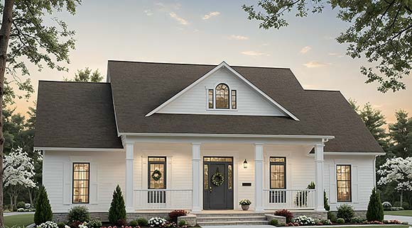 Country, Farmhouse, Traditional House Plan 60156 with 3 Beds, 2 Baths, 2 Car Garage Elevation