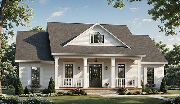 Country, Farmhouse, Traditional House Plan 60157 with 3 Beds, 2 Baths, 2 Car Garage Elevation