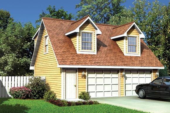 Cape Cod, Traditional 2 Car Garage Apartment Plan 6016 with 1 Beds, 1 Baths Elevation