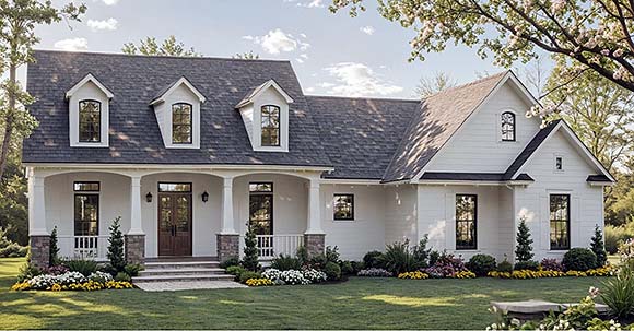 Country, Craftsman, Farmhouse, Southern House Plan 60164 with 3 Beds, 2 Baths, 2 Car Garage Elevation