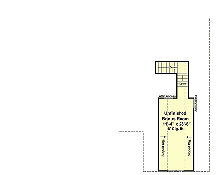 Contemporary, Country, Craftsman, Farmhouse House Plan 60165 with 3 Beds, 2 Baths, 2 Car Garage Second Level Plan