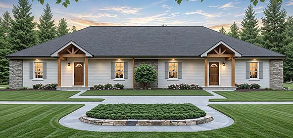 Contemporary, Country, Craftsman, Ranch, Traditional Multi-Family Plan 60168 with 6 Beds, 4 Baths Elevation
