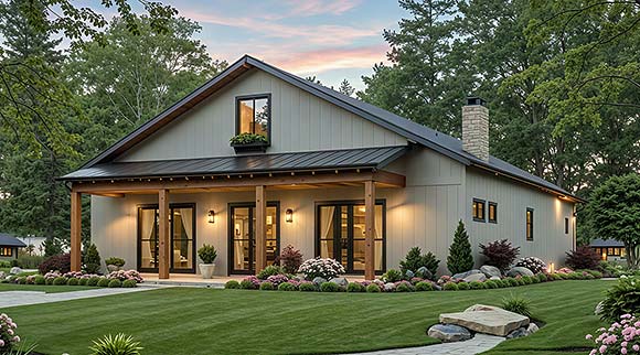Country, Craftsman, Farmhouse House Plan 60171 with 3 Beds, 3 Baths, 2 Car Garage Elevation