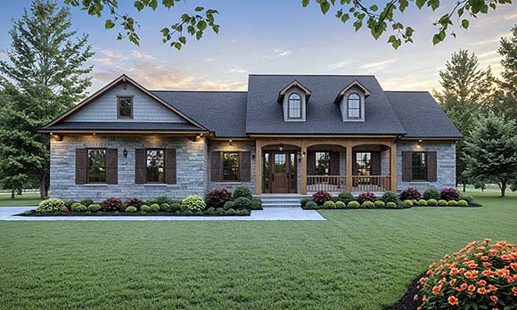Cape Cod, Contemporary, Country, Farmhouse, Traditional House Plan 60175 with 3 Beds, 2 Baths, 2 Car Garage Elevation