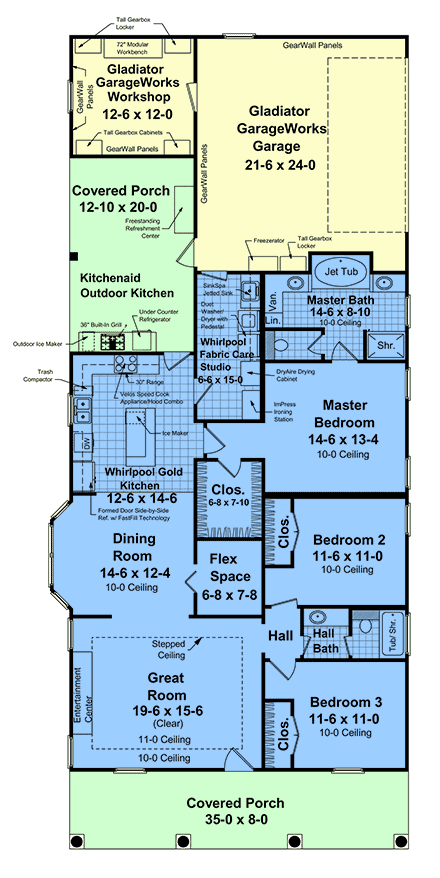 Country, Craftsman, Farmhouse, Traditional House Plan 60176 with 3 Beds, 2 Baths, 2 Car Garage First Level Plan