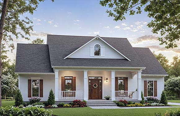 Contemporary, Country, Farmhouse, Traditional House Plan 60177 with 3 Beds, 3 Baths, 2 Car Garage Elevation