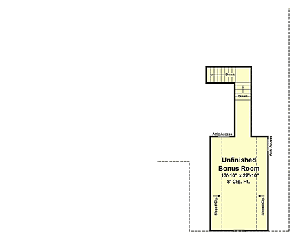 Cottage, Country, Craftsman House Plan 60179 with 3 Beds, 3 Baths, 2 Car Garage Second Level Plan