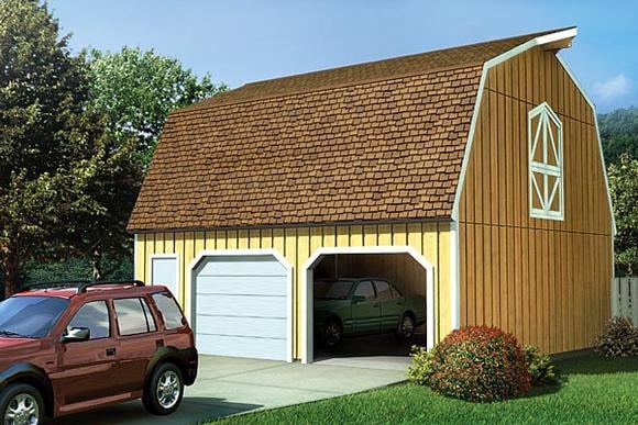 Country, Farmhouse 2 Car Garage Plan 6018 Elevation