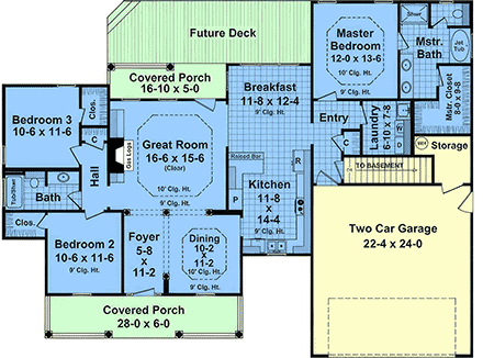 Country, Farmhouse, Traditional House Plan 60182 with 3 Beds, 2 Baths, 2 Car Garage First Level Plan