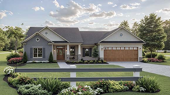Cape Cod, Farmhouse, Ranch, Traditional House Plan 60188 with 3 Beds, 2 Baths, 2 Car Garage Elevation