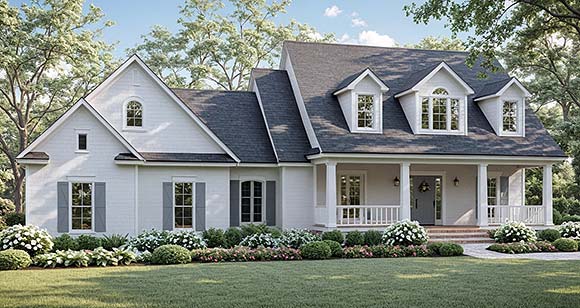 Country, Farmhouse, Traditional House Plan 60189 with 3 Beds, 2 Baths, 2 Car Garage Elevation