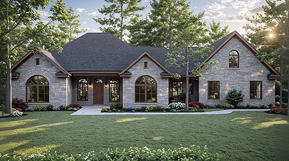 Farmhouse, Ranch, Southern, Traditional House Plan 60190 with 3 Beds, 2 Baths, 2 Car Garage Elevation