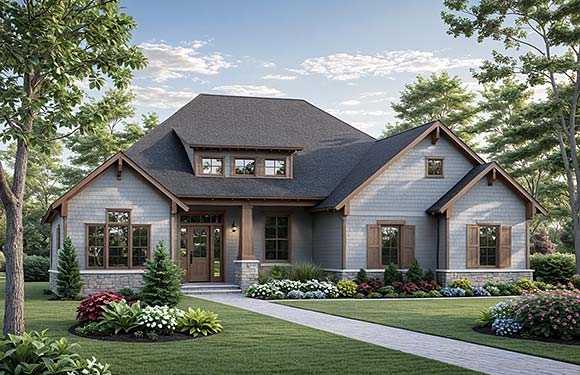 Cottage, Country, Craftsman, Farmhouse House Plan 60191 with 3 Beds, 2 Baths, 2 Car Garage Elevation