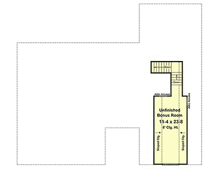 Country, Craftsman, Farmhouse House Plan 60193 with 3 Beds, 2 Baths, 2 Car Garage Second Level Plan