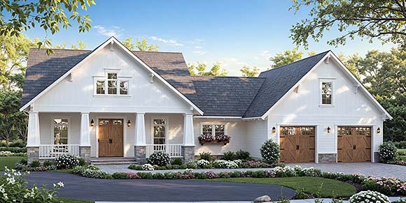 Country, Craftsman, Farmhouse House Plan 60193 with 3 Beds, 2 Baths, 2 Car Garage Elevation