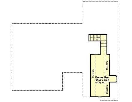 Country, Craftsman, Farmhouse, Traditional House Plan 60194 with 3 Beds, 2 Baths, 2 Car Garage Second Level Plan