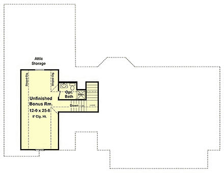 Farmhouse, Ranch, Traditional House Plan 60195 with 3 Beds, 2 Baths, 2 Car Garage Second Level Plan