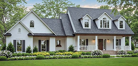 Farmhouse, Ranch, Traditional House Plan 60195 with 3 Beds, 2 Baths, 2 Car Garage Elevation