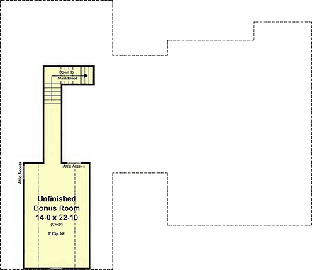 Craftsman, Farmhouse, Traditional House Plan 60196 with 3 Beds, 3 Baths, 2 Car Garage Second Level Plan