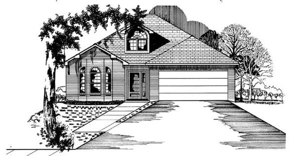 Traditional House Plan 60204 with 3 Beds, 2 Baths, 2 Car Garage Elevation