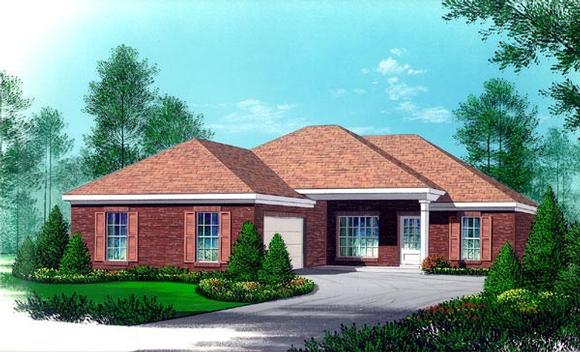 Traditional House Plan 60205 with 3 Beds, 2 Baths, 2 Car Garage Elevation