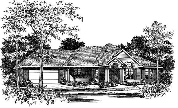 Traditional House Plan 60213 with 3 Beds, 2 Baths, 2 Car Garage Elevation